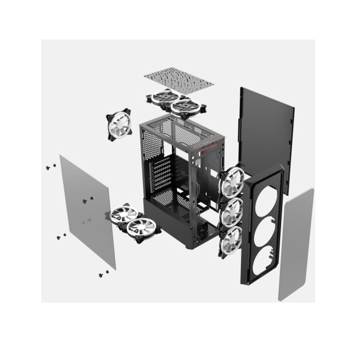 Computer case installation diagram